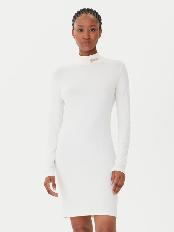 Guess Guess Ежедневна рокля V5BK04 KCBF1 Екрю Slim Fit