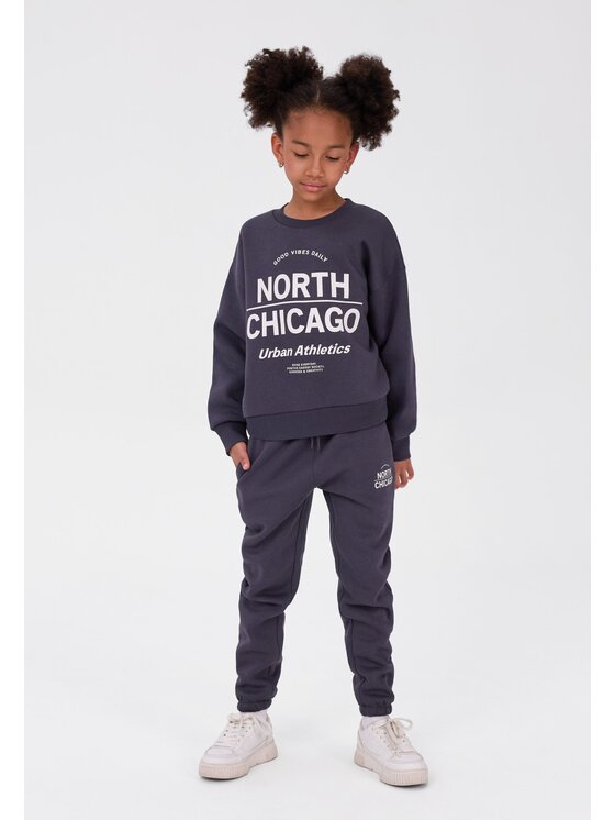 minoti minoti Komplet dresowy 32FLEECE162 Szary ciemny Baggy Fit