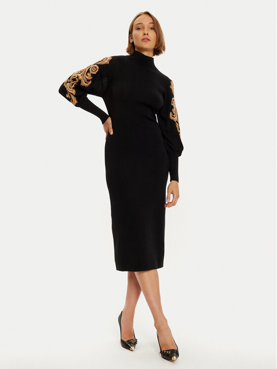 Luisa Spagnoli Luisa Spagnoli Sukienka dzianinowa Maioliche 58400 Czarny Loose Fit