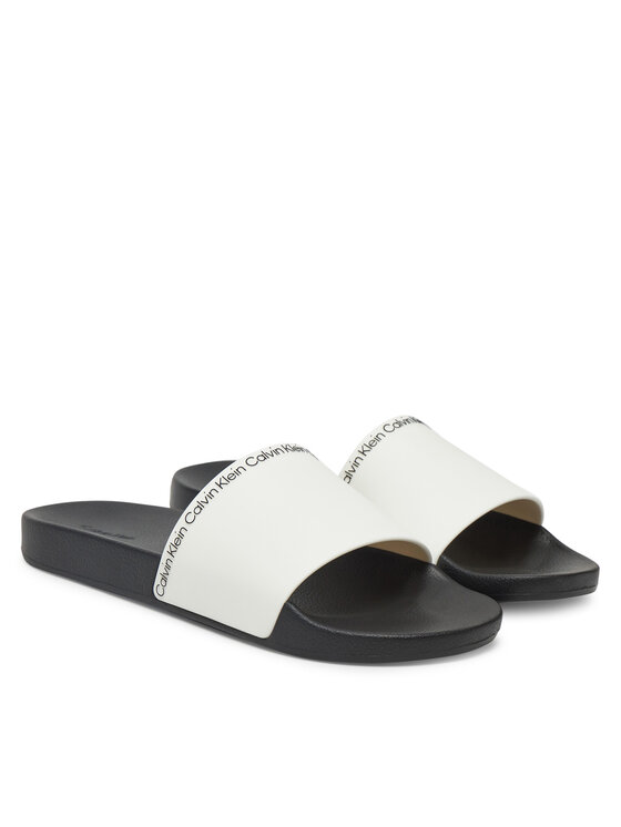 Calvin Klein Calvin Klein Şlapi Pool Slide Rubber HM0HM00981 Alb