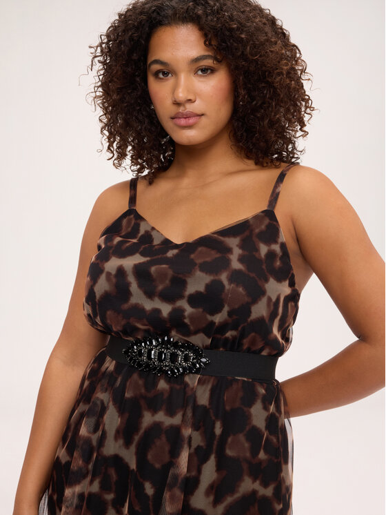 Fiorella Rubino Fiorella Rubino Sukienka wieczorowa 7085L001282N0V2 Brązowy Flared Fit