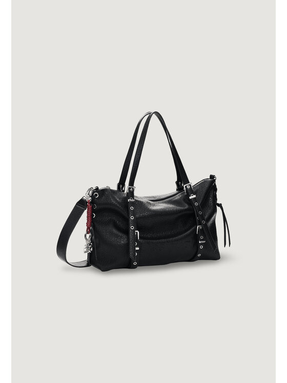 Desigual Desigual Torebka BAG_HALF LOGO LANUZA BLAC Czarny