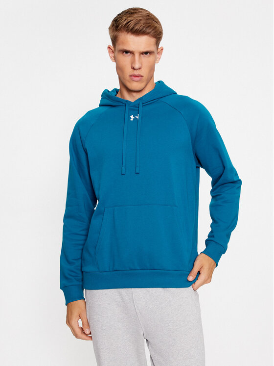 Under Armour Džemperis ar kapuci Ua Rival Fleece Hoodie 1379757 Zils Loose Fit