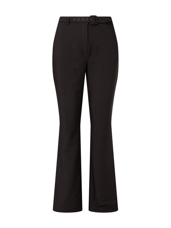QUIOSQUE QUIOSQUE Kalhoty z materiálu Quiosque 3TC001299 Černá Regular Fit