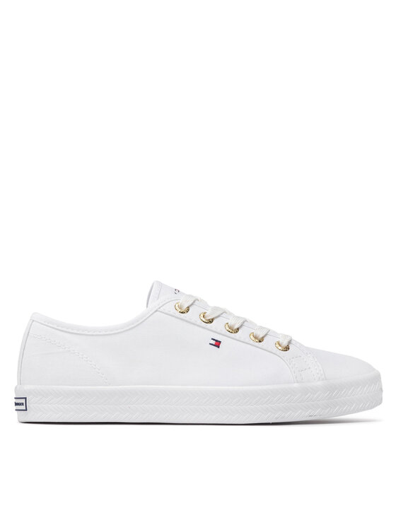 Tommy Hilfiger Tommy Hilfiger Sneakers aus Stoff Essential Nautical Sneaker FW0FW06512 Weiß