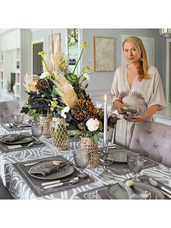 Roseberry Home Roseberry Home Serwetki haftowane Infinity Szary