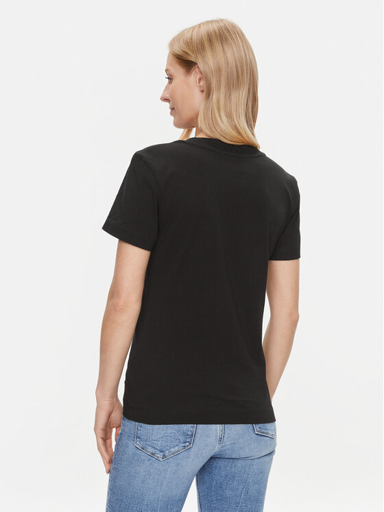 Calvin Klein Jeans T-Shirt Monologo Slim J20J222564 Μαύρο Fit