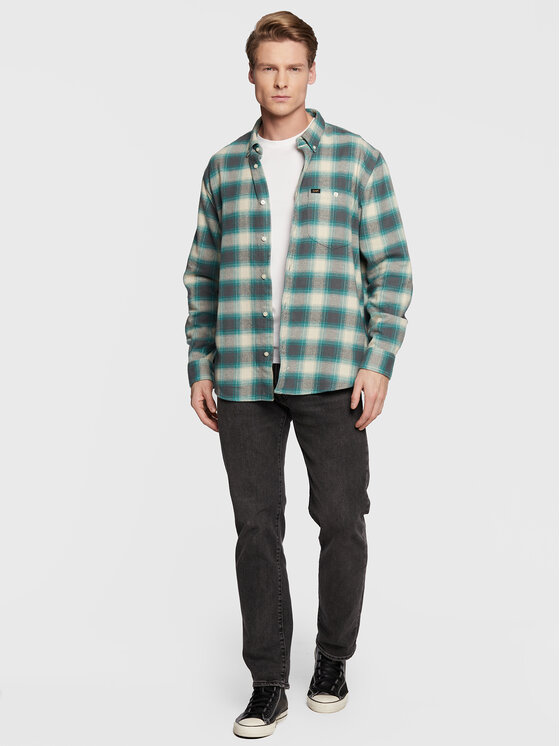 Lee Lee Camicia Riveted L66IDODO 112321895 Verde Relaxed Fit