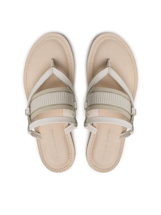 Tommy Hilfiger Tommy Hilfiger Šlepetės per pirštą Th Webbing Mule Sandal FW0FW07275 Balta