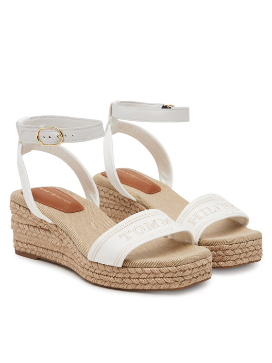 Tommy Hilfiger Tommy Hilfiger Espadrilles Tommy Hilfiger Espad Mid Wedge FW0FW08805 Ekru
