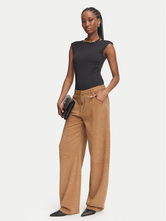 Elisabetta Franchi Elisabetta Franchi Stoffhose PJ-16D-66E2-V560 Hellbraun Balloon Fit