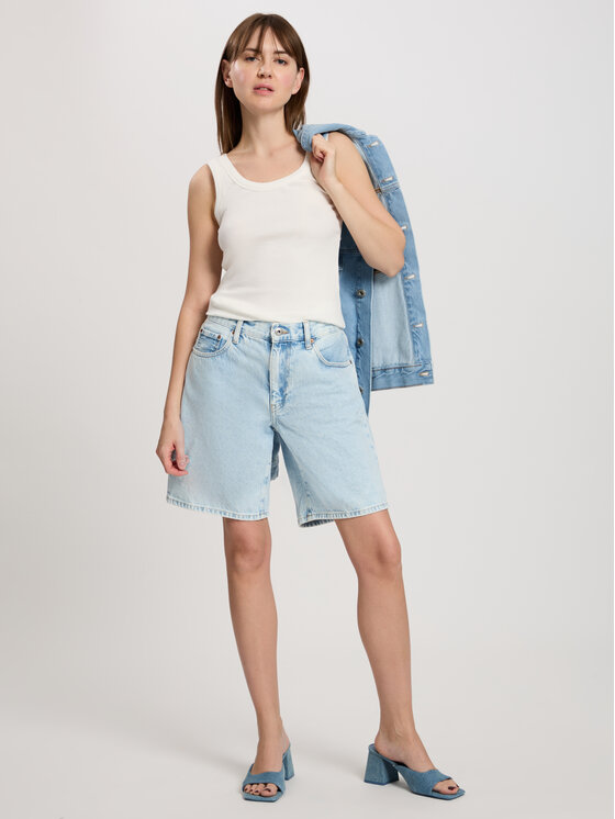 Cross Jeans Cross Jeans Szorty jeansowe A 704-006 Niebieski Oversize