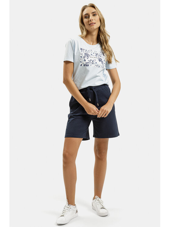 Cross Jeans Cross Jeans Szorty materiałowe 80149-001 Granatowy Regular Fit