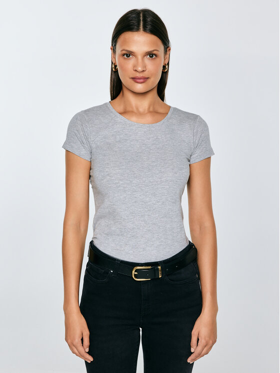 BIG STAR BIG STAR T-Shirt CLASSIC Szary Slim Fit
