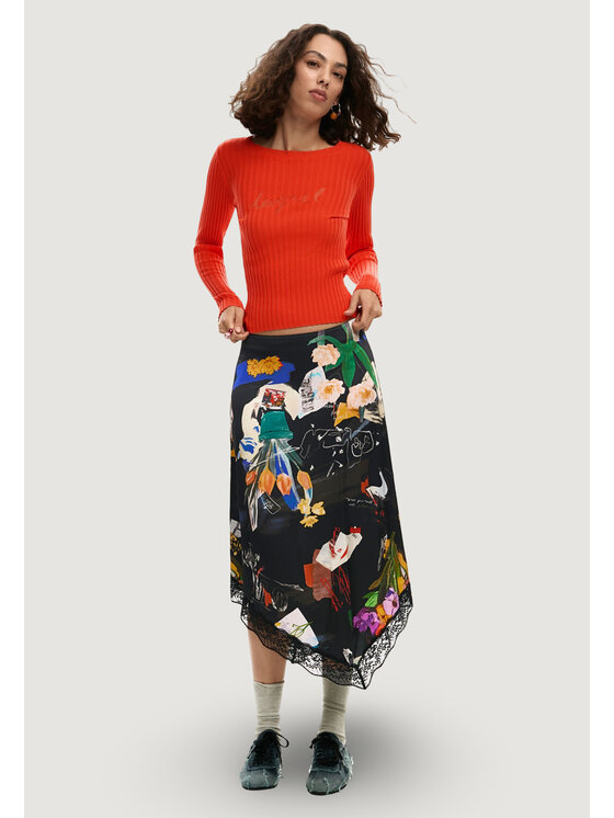 Desigual Desigual Spódnica FAL_VENT_ARTY Czarny Egg Fit