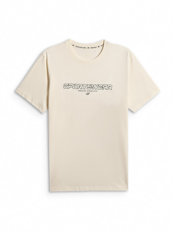4F 4F T-Shirt BRAND CODE Kremowy Regular Fit