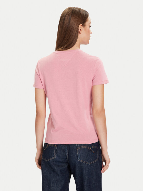 Tommy Jeans Tommy Jeans T-Shirt Linear DW0DW21964 Růžová Regular Fit