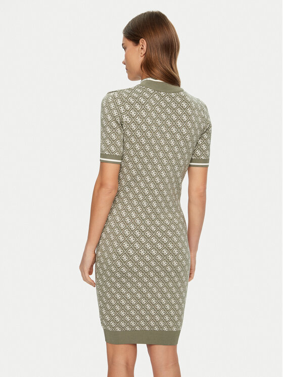 Guess Guess Trikotāžas kleita W3YK39 Z37K0 Zaļš Regular Fit