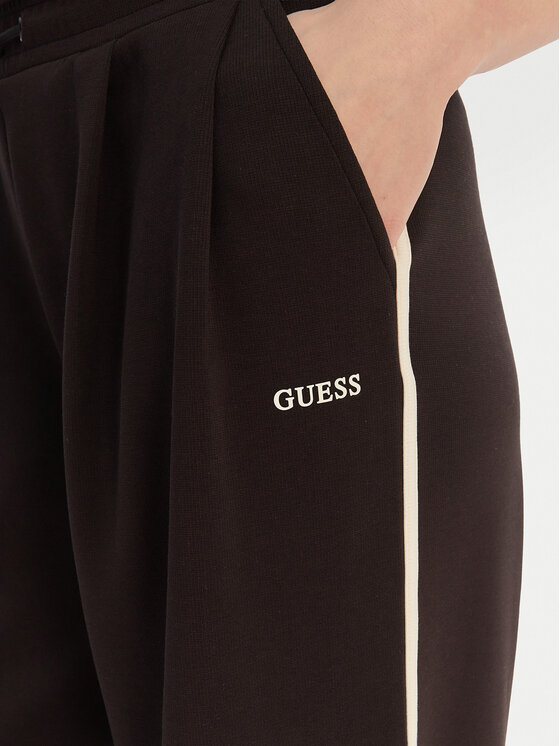 Guess Guess Teplákové kalhoty V6GB01 K2914 Hnědá Wide Leg