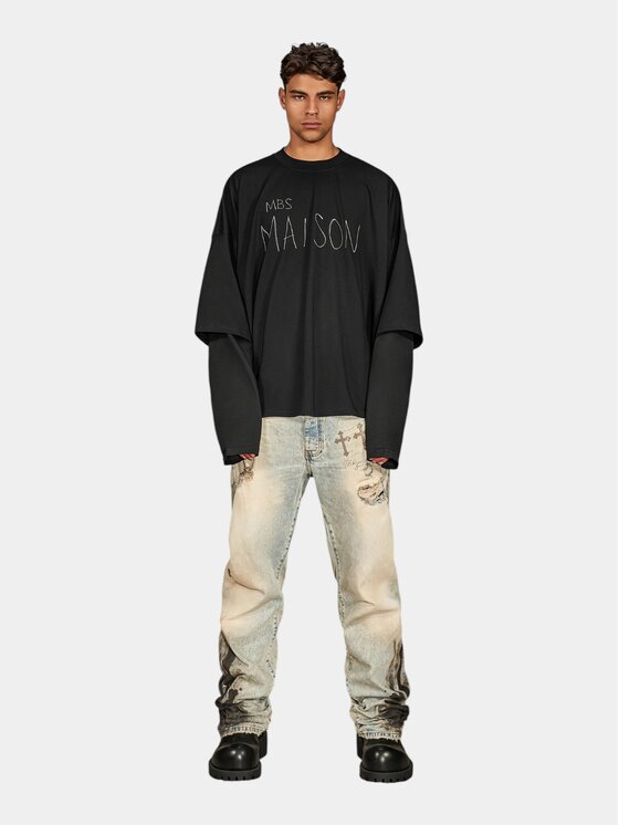 MADE BY SOCIETY MADE BY SOCIETY Spodnie materiałowe ACID-PHASE Jeans - P17237 Niebieski Basic Fit