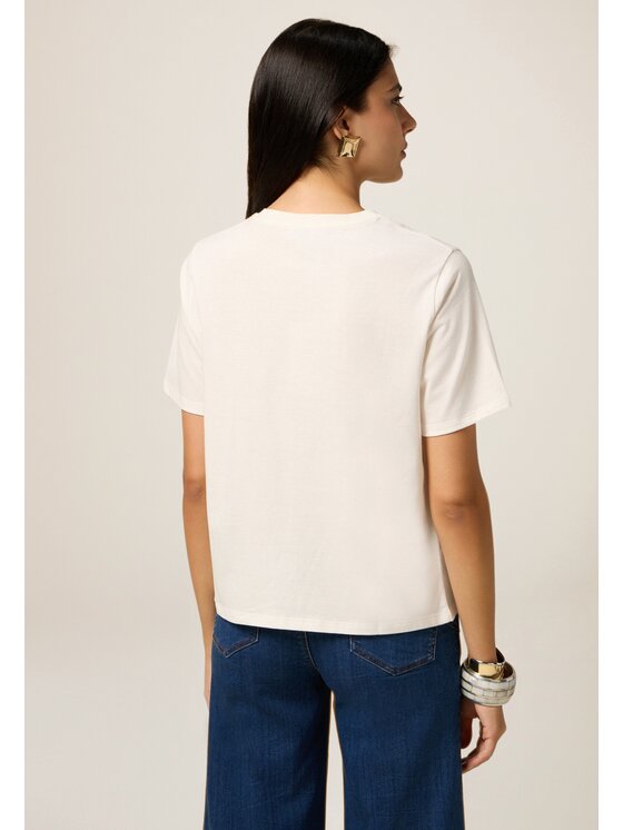 Oltre Oltre T-shirt G020J004377N011 Bianco Regular Fit