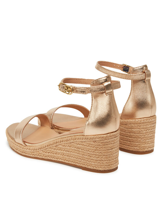 Tommy Hilfiger Tommy Hilfiger Espadrile Th Metallic Mid Wedge Espadrille FW0FW08663 Auriu
