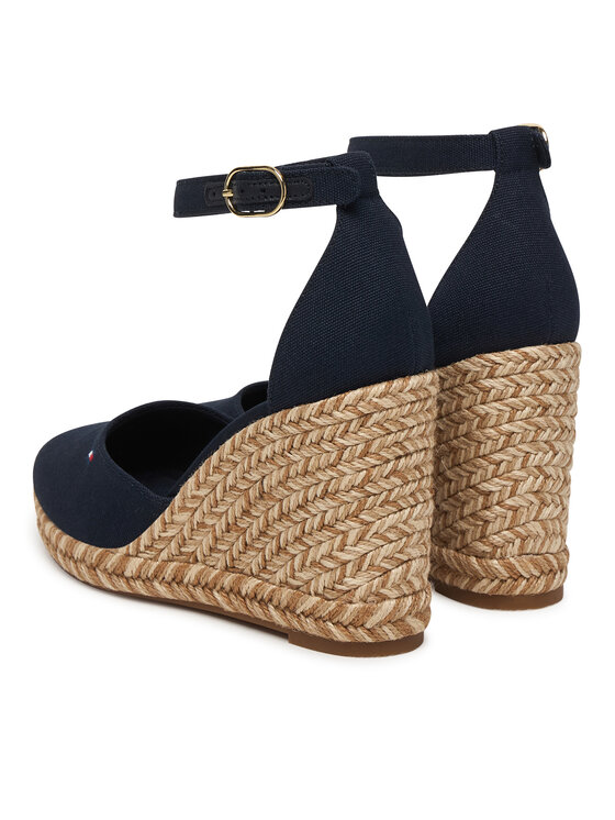 Tommy Hilfiger Tommy Hilfiger Espadrilky Wedge FW0FW09225 Tmavomodrá