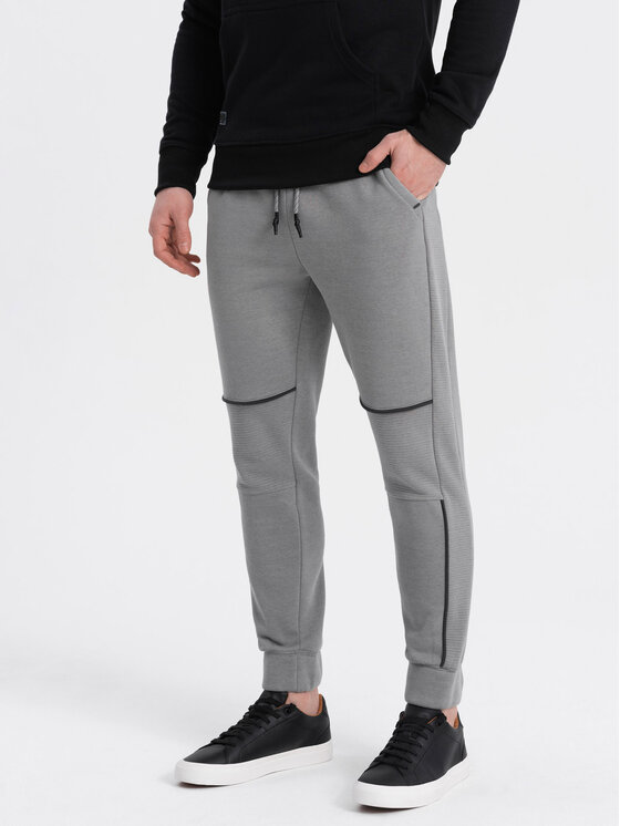 Ombre Ombre Teplákové kalhoty OM-PASK-0145 Šedá Regular Fit
