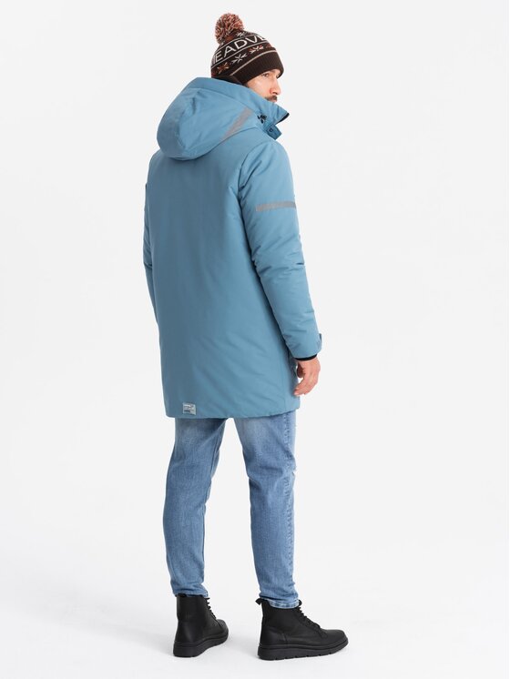 Ombre Ombre Parka OM-JALJ-0169 Niebieski Regular Fit