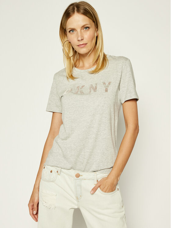 DKNY DKNY Marškinėliai P9BH9AHQ Pilka Regular Fit