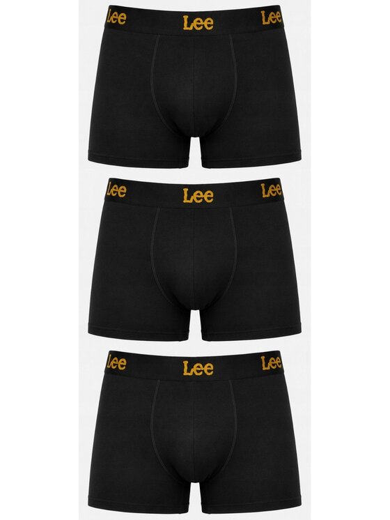 Lee Lee Bokserki Harkins 3 Pack Trunks Cotton Rich Comfort Stretch Czarny