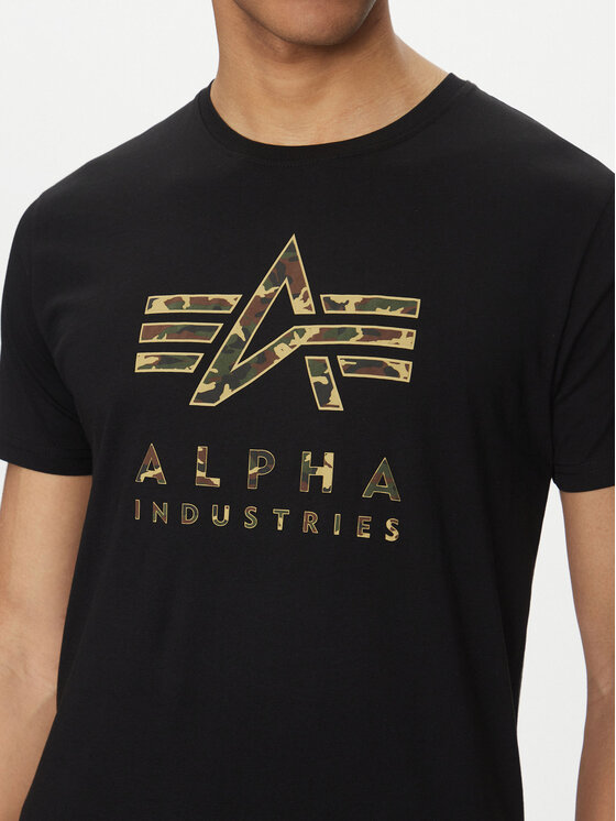 Alpha Industries Alpha Industries T-Shirt Camo Puff 146506 Czarny Regular Fit