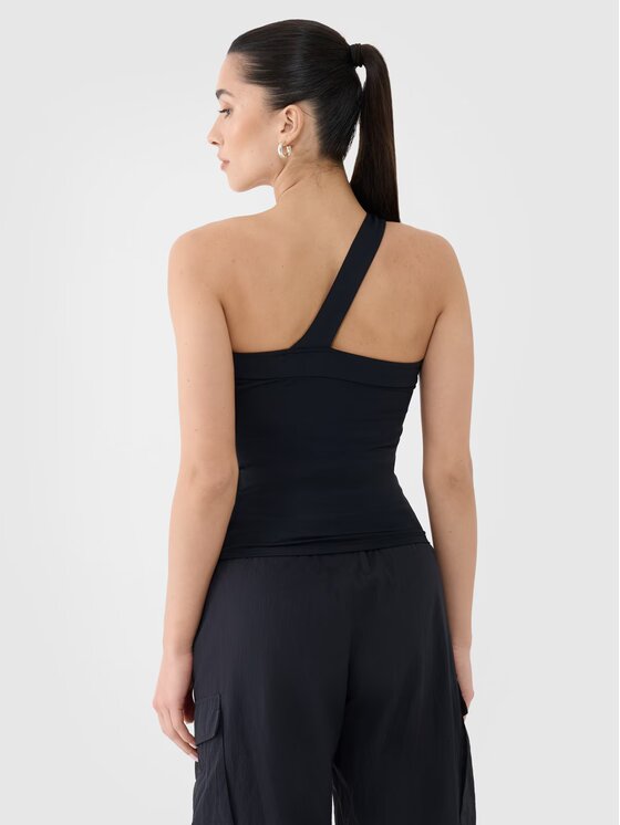 4F 4F Tričko 4FRSS25TSLEF222-20S Čierna Slim Fit