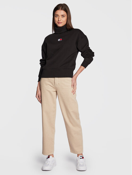 Tommy Jeans Tommy Jeans Bluza Badge DW0DW14338 Czarny Boxy Fit