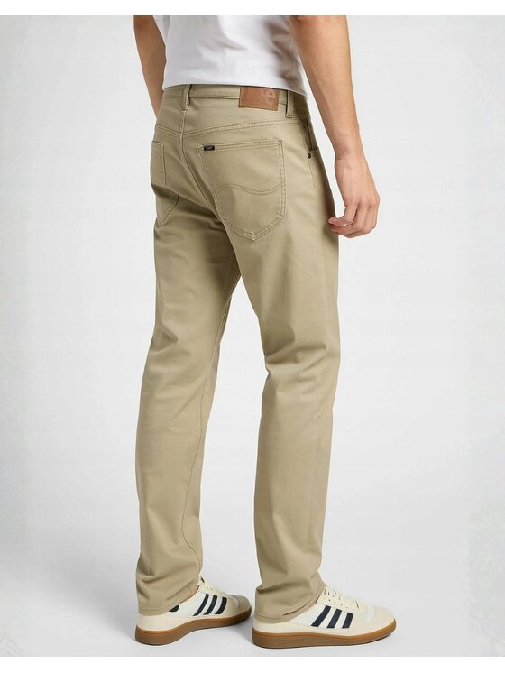 Lee Lee Spodnie materiałowe Daren Zip Fly Beżowy Regular Fit