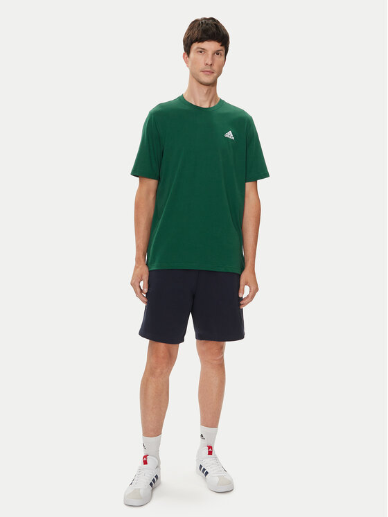 adidas adidas Marškinėliai Essentials Single Jersey Embroidered Small Logo IJ6111 Žalia Regular Fit