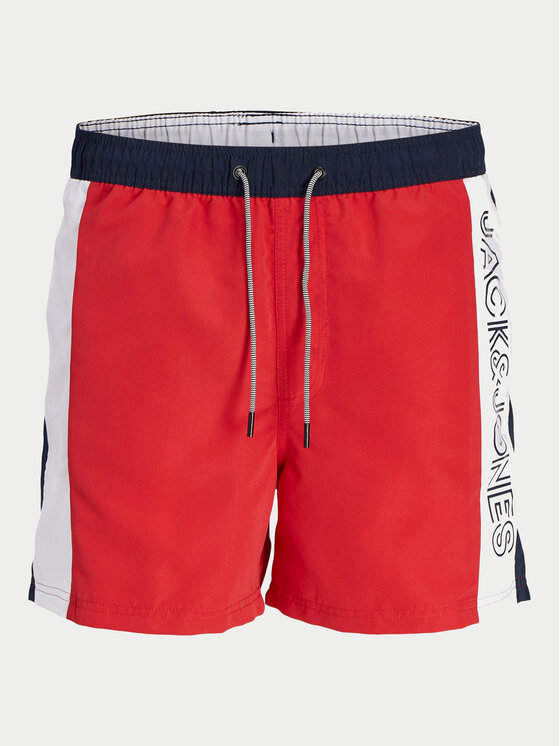 Jack&Jones Junior Pantaloni scurți pentru înot Fiji Colorblock 12253752 Roșu Regular Fit