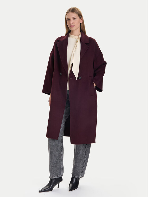 ViCOLO ViCOLO Вълнено палто TF0003 Бордо Regular Fit
