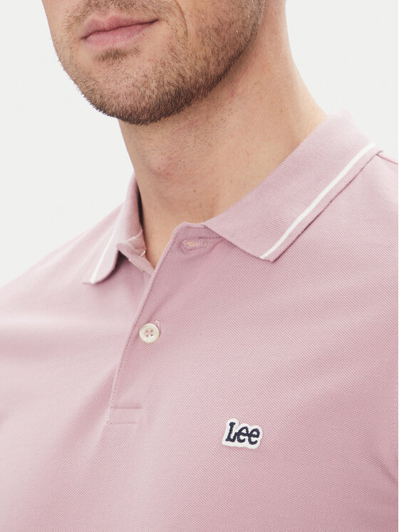 Lee Lee Polo majica Pique 112363856 Vijolična Regular Fit