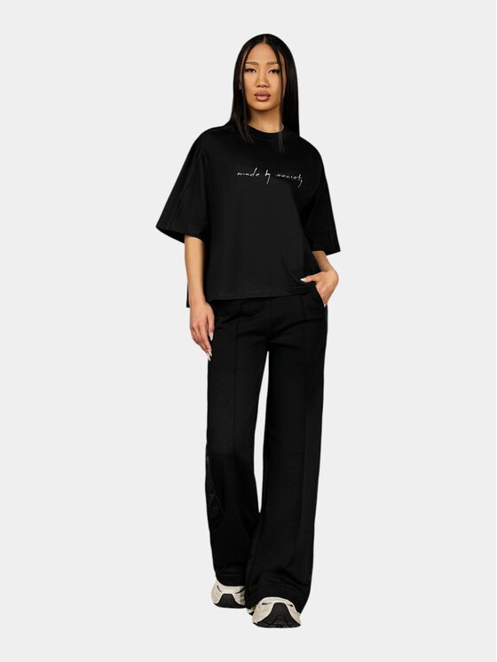 MADE BY SOCIETY MADE BY SOCIETY T-Shirt Tricou RIBBED FRAME - T27121 Czarny Basic Fit