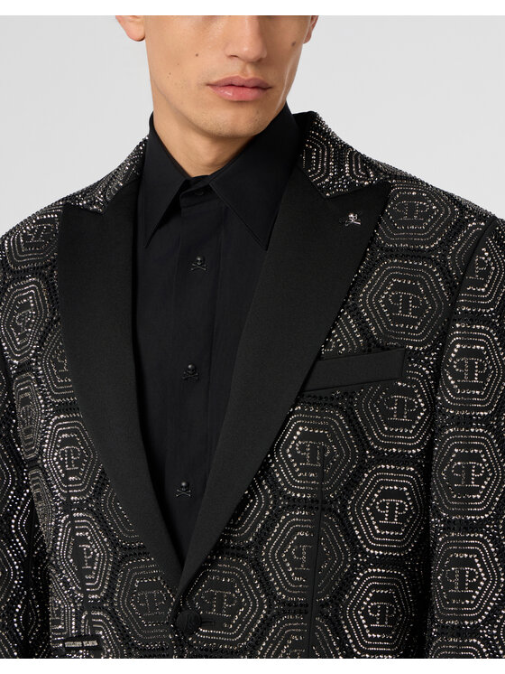 PHILIPP PLEIN PHILIPP PLEIN Marynarka 30568 Czarny Fitted Fit