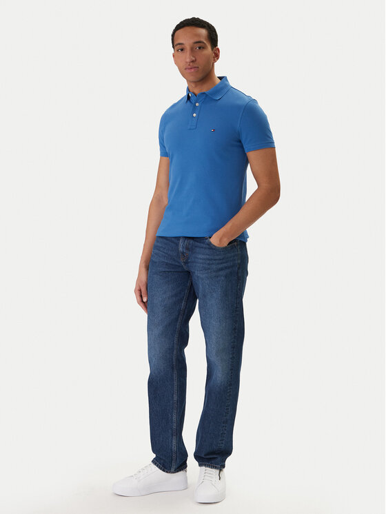 Tommy Hilfiger Tommy Hilfiger Pólóing 1985 MW0MW17771 Kék Slim Fit