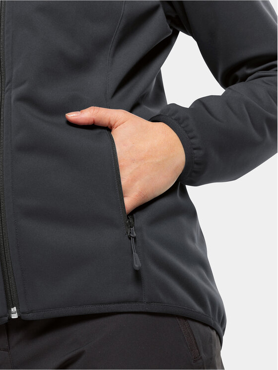 Jack Wolfskin Jack Wolfskin Kurtka softshell Windhain Hoody 1307481 Czarny Regular Fit
