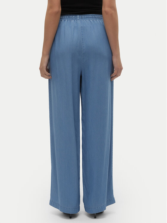 Vero Moda Vero Moda Kalhoty z materiálu Bree 10304898 Modrá Loose Fit