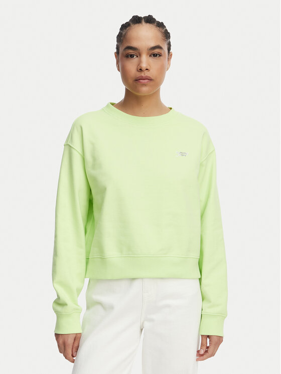 Tommy Jeans Pulóver Athleisure Metallic DW0DW22996 Világoszöld Relaxed Fit