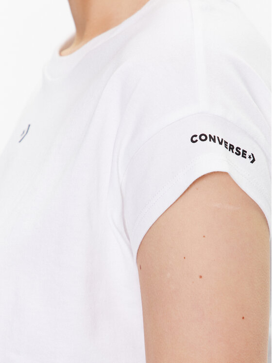 Converse Converse T-krekls Star Chevron Twist 10024546-A02 Balts Cropped Fit