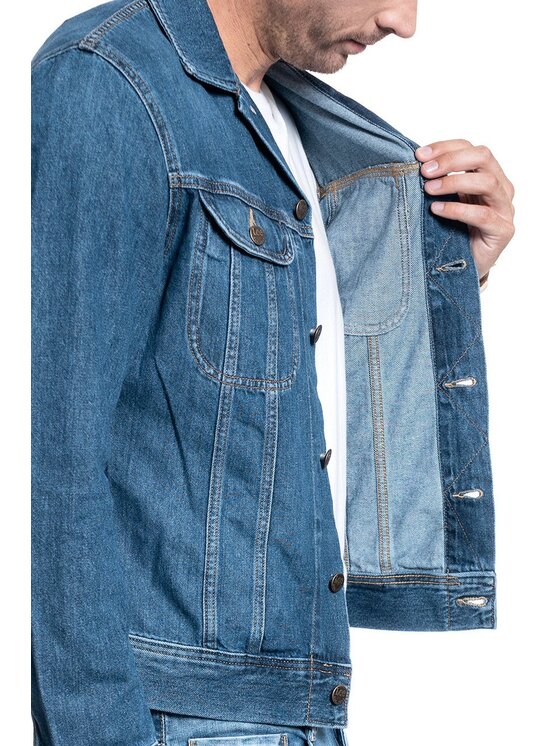 Lee Lee Kurtka jeansowa SLIM RIDER Niebieski Slim Fit