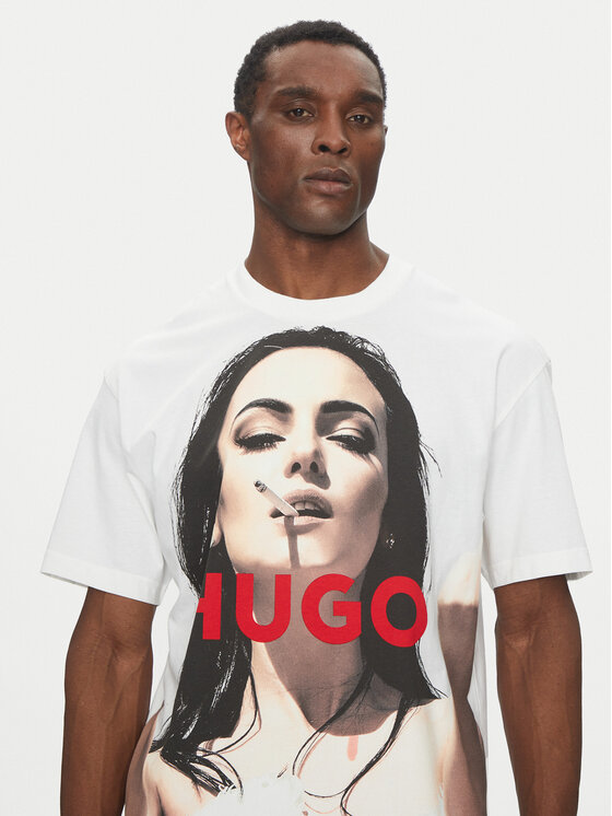 HUGO HUGO T-shirt Duwedie 50535314 Bijela Oversize