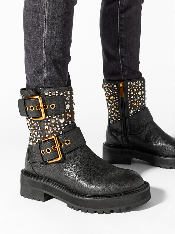 Kurt Geiger Kurt Geiger Polokozačky 225-Hackney Biker Boot 546505109 Černá