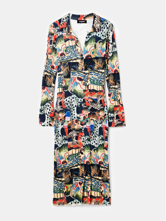 Desigual Desigual Každodenné šaty 23WWVF15 Farebná Slim Fit